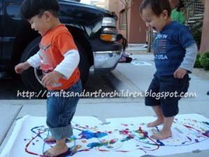 Toddler Stomp Painting Activity