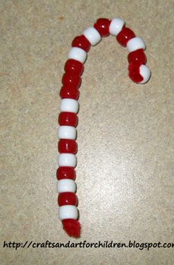 Beaded Candy Cane Ornament Craft