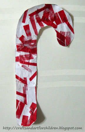 Tissue Paper Candy Cane Craft for Kids