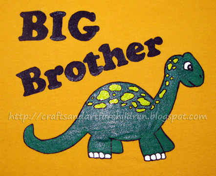 Handmade Big Brother and Little Sister DInosaur Shirts