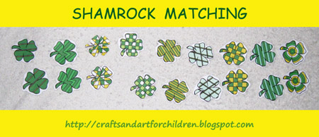 Printable Shamrock Matching Game for St Patrick's Day