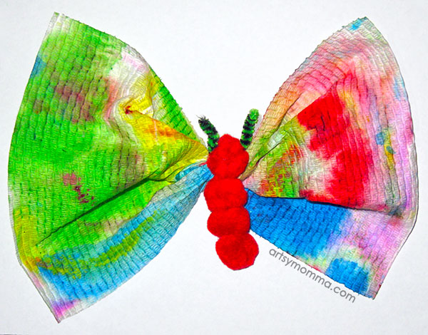 Pom Pom Caterpillar to Butterfly Craft – so cute!