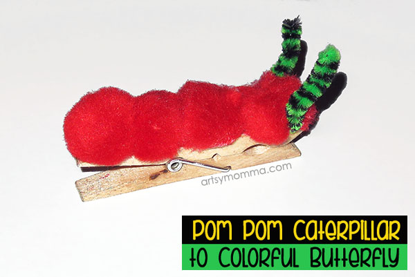 Pom Pom Caterpillar CLothespin Craft