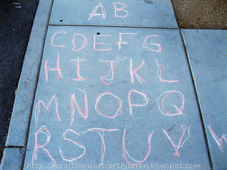 Outdoor Tracing Activity for a Preschooler - Prewriting Practice & Letter Recognition Activity