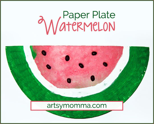 Paper Plate Watermelon - Kids Craft
