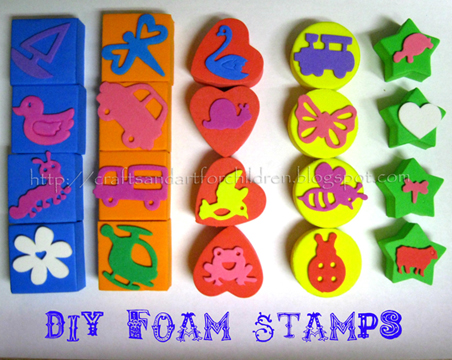 kowaku 6 Styles Foam Stamps Sponge Painting Stampers for