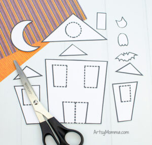 Printable Haunted House Craft for Halloween - Artsy Momma