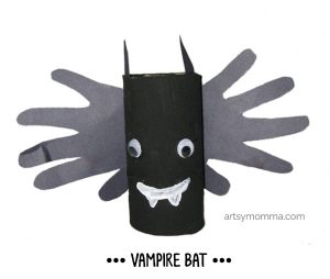 Handprint Bat TP Tube Craft