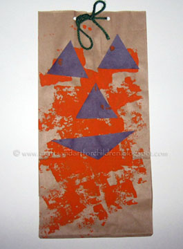 Paper Bag Jack-o-lantern craft for Halloween