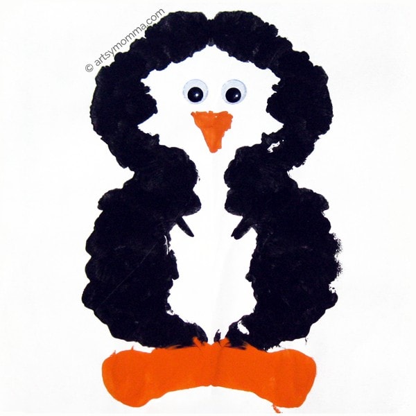 Ink Blot Penguin Symmetry Craft