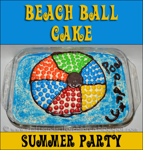 Inexpensive Idea for a Summer/Pool Party ~ Beach Ball Cake