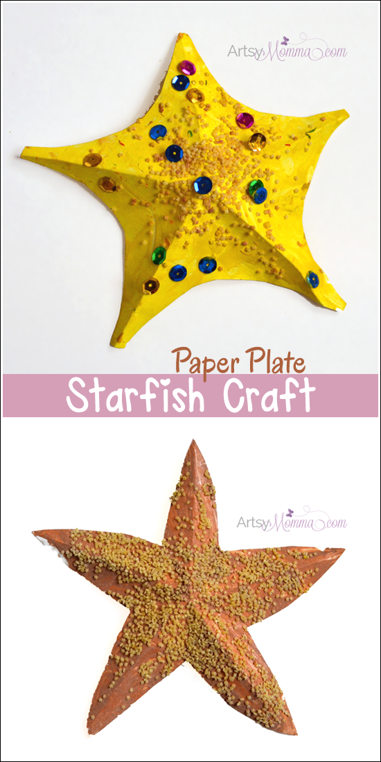 3D Paper Plate Starfish Craft using a free template