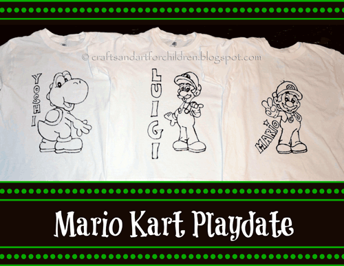 DIY Mario Brothers Coloring Shirts (and Yoshi too!)