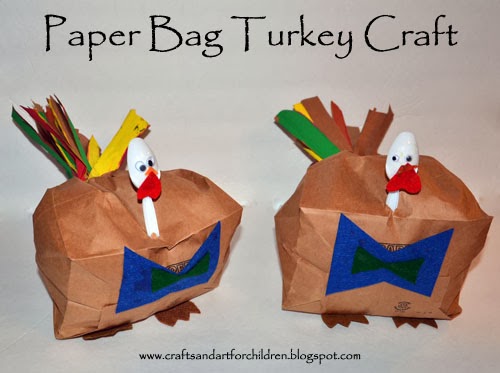 Paper Bag Stuffed Turkey Craft for Kids - Thanksgiving Activity