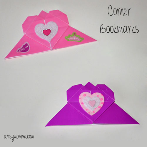 Origami Heart Corner Bookmark