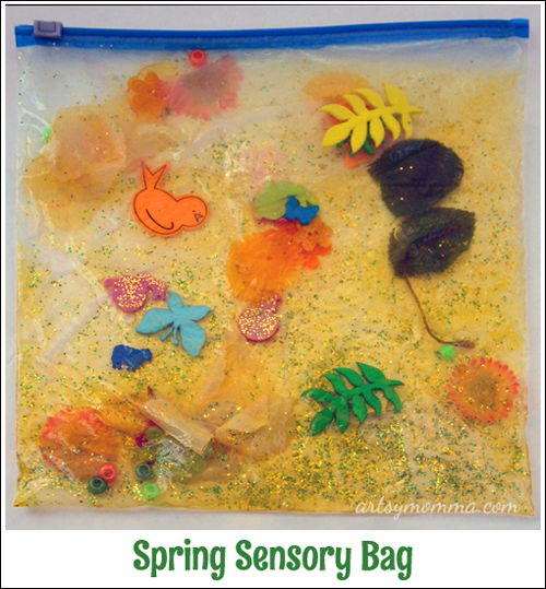 Spring Sensory Bag Play
