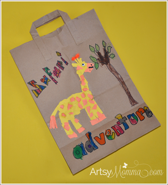 Safari Activity for Kids: Torn Paper Giraffe Craft