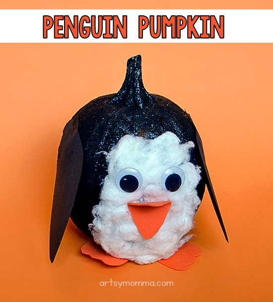 How To Make A Painted Penguin Pumpkin Design - Kids Halloween Tutorial