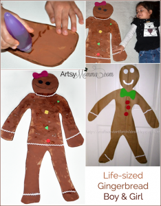 Preschool Christmas Craft: Life-sized Gingerbread Girl and Boy