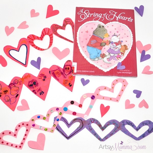 Valentine's Day Book and easy Heart Chain Craft