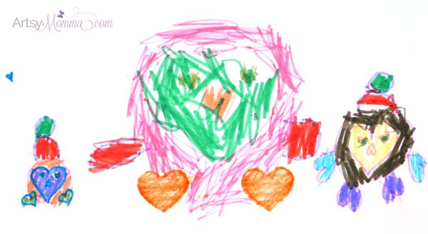 Heart Shaped Penguin Drawings - Preschool Art