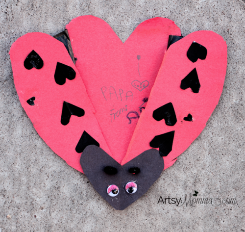 Heart-shaped Ladybug Card