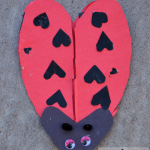 Heart-shaped Ladybug Card for Valentine's Day