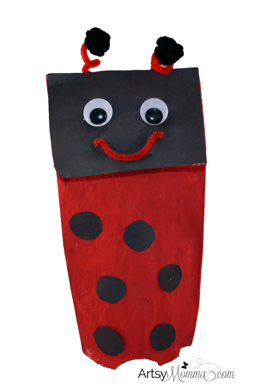 Paper Bag Ladybug Puppet