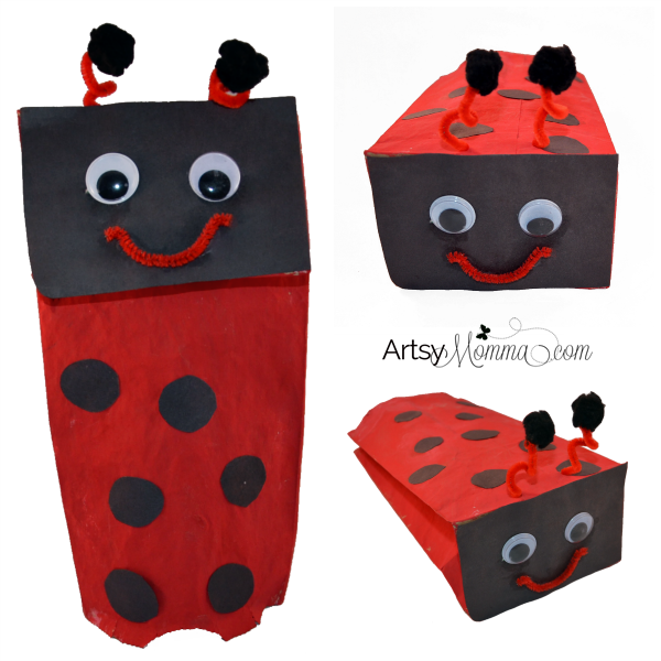 Paper Bag Puppet: Ladybug Craft for Kids