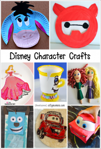 Disney Character Crafts made with Items found in the Kitchen