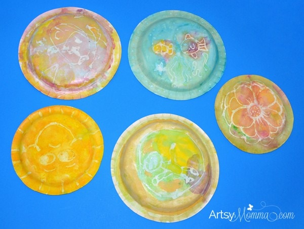 Water Glue Resist Painting | Paper Plate Craft for Kids