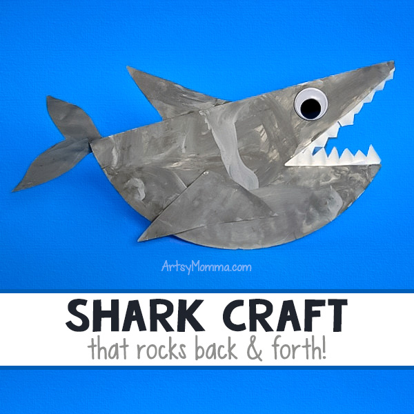 Rocking Paper Plate Shark Craft for Kids