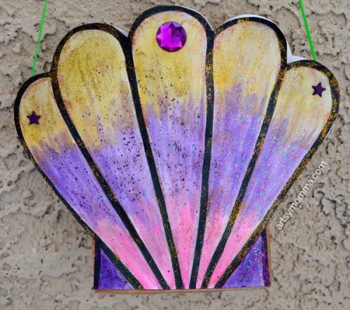 Seashell Mermaid Purse Craft including a Seashell Template - Artsy Momma