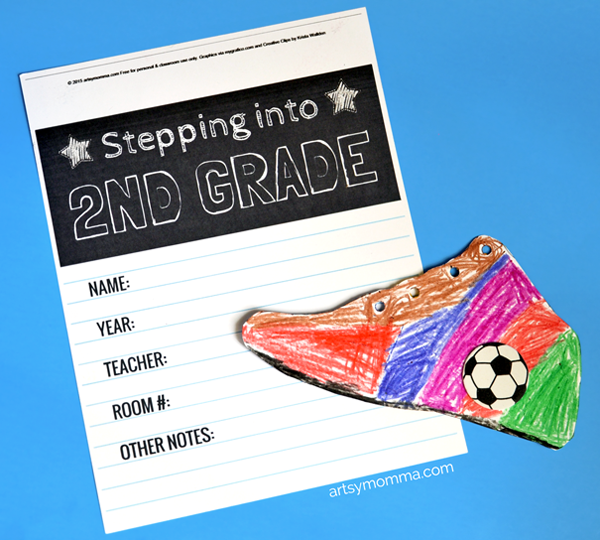 Stepping Into 2nd Grade Keepsake Printable & Shoe Craft