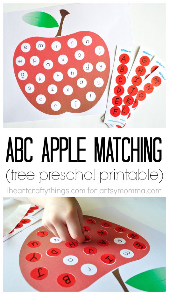 ABC Apple Matching Printable