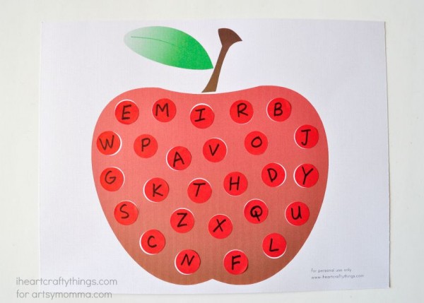apple themed alphabet printable