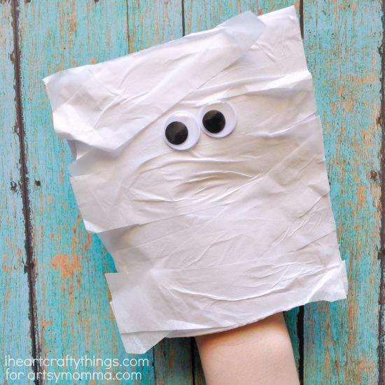 Simple Mummy Puppet Craft for Kids