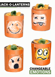 Make Mini Jack-o-lanterns with Changeable Emotions - 12 emotions total!