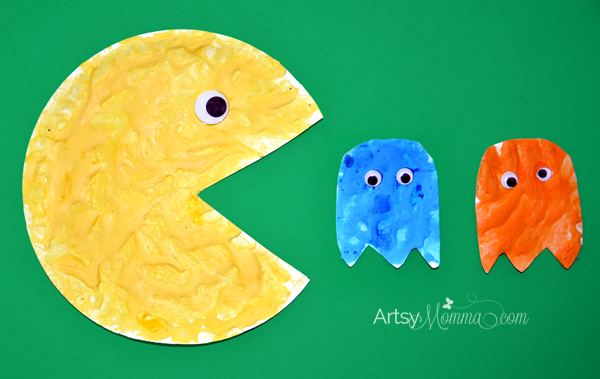 Paper Plate Pac-Man, Inky & Clyde Craft using Puffy Paint!