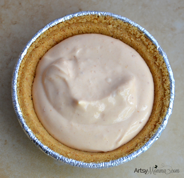 Pumpkin Pie Greek Yogurt in a mini graham cracker pie crust