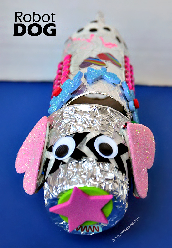 Cardboard Tube Robot Dog Craft