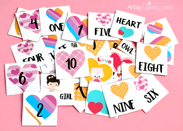 Heart Memory Match and Sight Word Activity