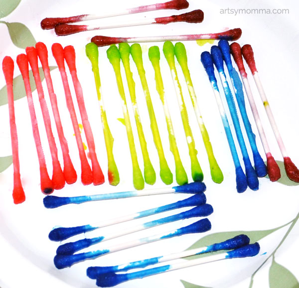 Colored Q-Tips For Crafts