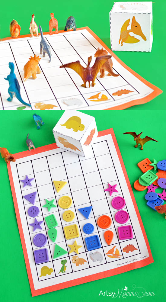 Math for Preschoolers: Printable Dinosaur Graphing Games