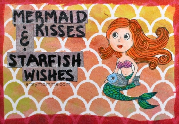 Mermaid Wishes & Starfish Kisses Saying for Magnet Craft