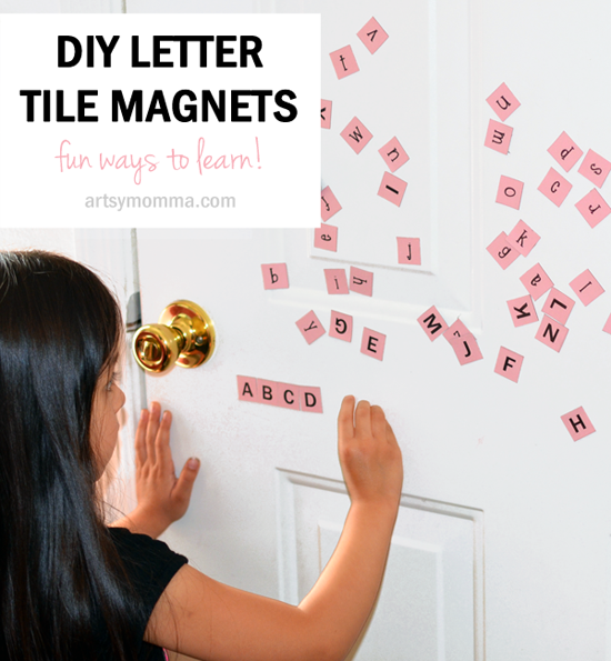 DIY Tile Letter Magnets and Learning Activities