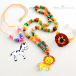 Kids Jewelry Craft using a Laminator, Beads & Stamps
