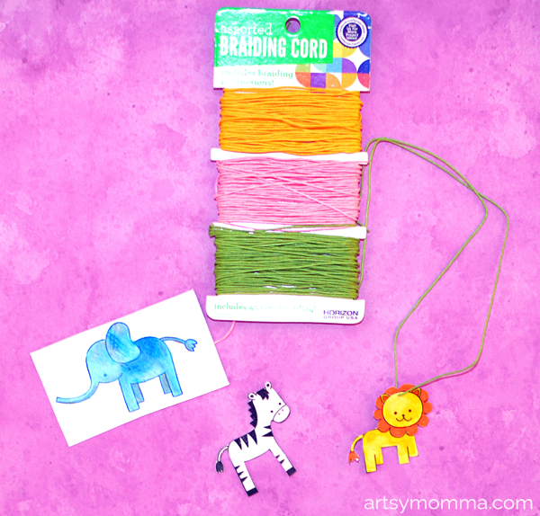 How to make Laminated Necklaces for Kids Using Animal Stamps