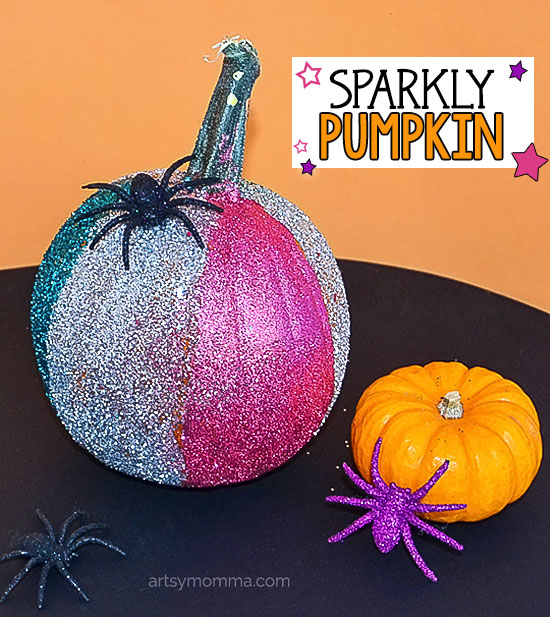 DIY Glitter Pumpkin Idea for Halloween