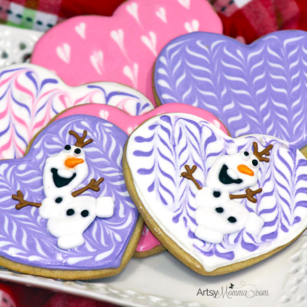 DIY Olaf Valentine’s Day Cookies